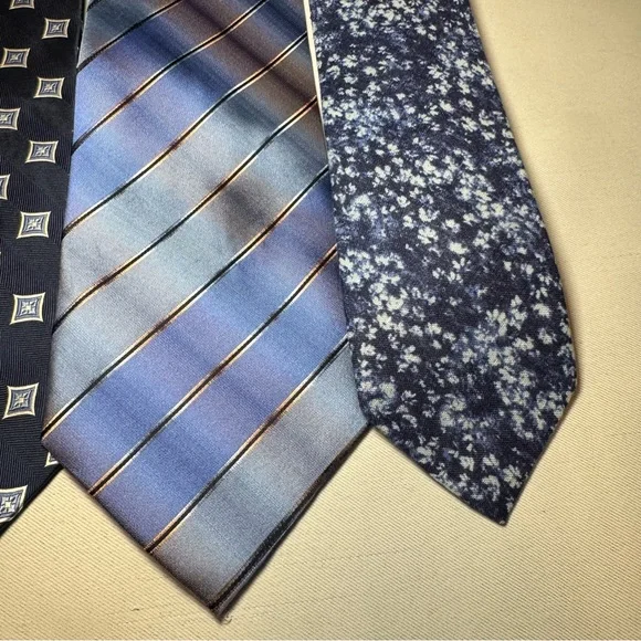 Jos. A. Bank and more Blue and Gray Silk and Linen Tie Collection Set of 5 ties - Picture 6 of 14